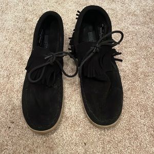 Black Minnetonka moccasins